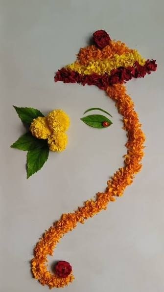 Ganpati Decoration – Ganpati Flower rangoli 2 02 Ganapati decoration ganapti flower rangoli