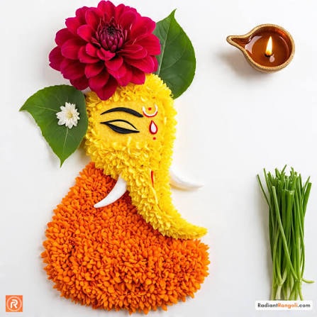 Ganpati Decoration – Ganpati Flower rangoli 3 03 Ganapati decoration ganapti flower rangoli