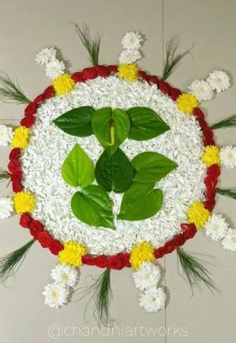 Ganpati Decoration – Ganpati Flower rangoli 6 06 Ganapati decoration ganapti flower rangoli